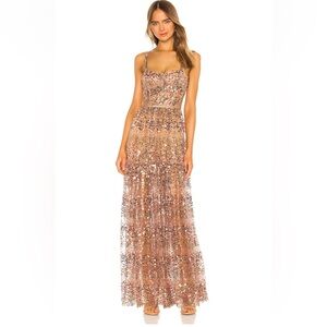 Bronx and Banco midnight gown in gold XS